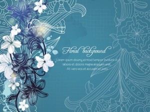 Vector White Floral Background 04