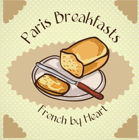 Vintage Paris France Bakery Vector Illustration 03