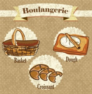 Vintage Paris France Bakery Vector Illustration 05