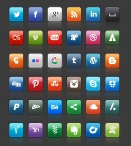 Glossy Social Media Icon Set