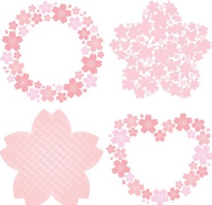 Cute Pink Flower Borders Vector 01