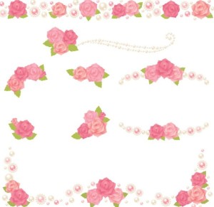 Cute Pink Flower Borders Vector 02