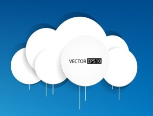 White Paper Cloud Label Vector