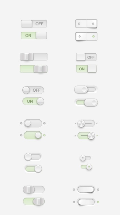 Set of Light Essential PSD Switches (Retina Ready)