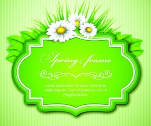 Spring Concept Green Floral Vector Frame 02