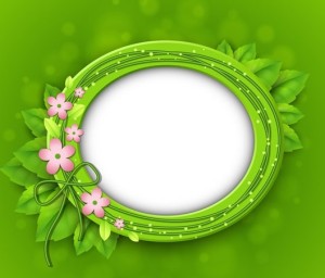 Spring Concept Green Floral Vector Frame 04