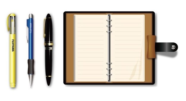 Vector Elegant Pen and Pocketbook