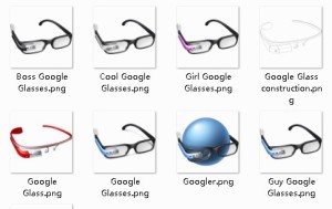 Colored Google Glass Icon Set