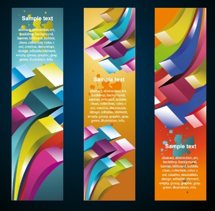 Set of Creative Geometry Concept Vector Banners 04