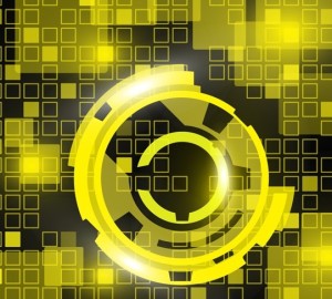 Yellow HI-TECH Vector Grids Background