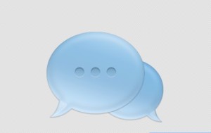 Blue Chat Bubbles PSD Icon