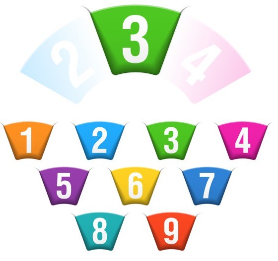 Creative Colored Numbers Label Sticker Vector 02