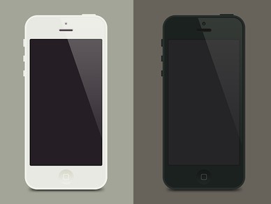 Flat iPhone 5 PSD Template (White and Black)