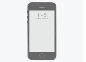 Flat iPhone 5 Wireframe PSD