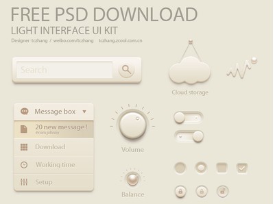 Smooth Light Web UI Kit PSD