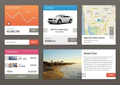 Stylish Grid Layout Web UI Kit PSD