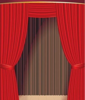 Vector Red Stage Curtain 02