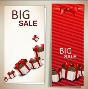 Clean Vector Vertical Banners with Gift Box Backgrounds