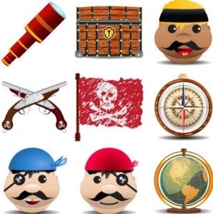 Vector Cartoon Pirate Elements 02