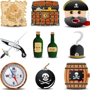 Vector Cartoon Pirate Elements 03