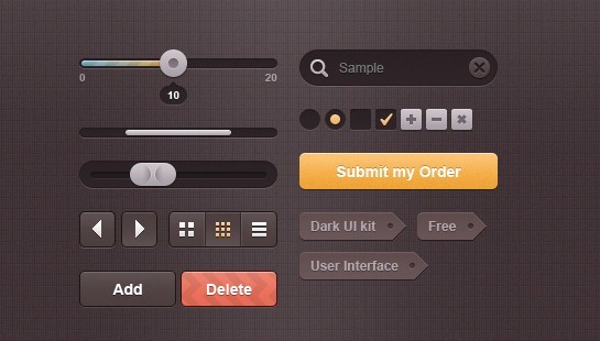 Brown Web and App UI Kit PSD