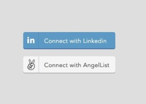 Connect with LinkedIn & AngelList Button Templates PSD