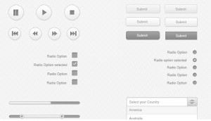 Simple Flat Grey Web UI Kit PSD