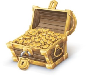 Vector Pirate Treasure Chest Full of Gold 01