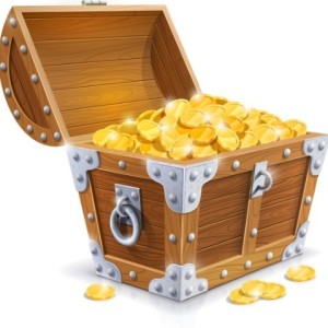 Vector Pirate Treasure Chest Full of Gold 05