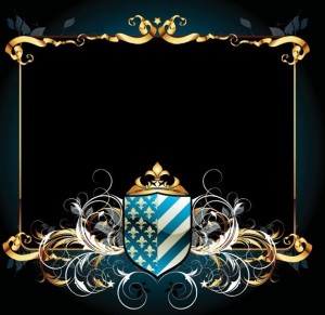 Golden Vintage Floral Framework Vector 05