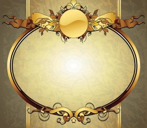 Golden Vintage Floral Framework Vector 06