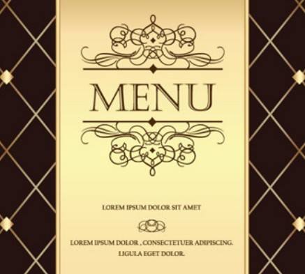 Vintage Golden Menu Template Vector 01