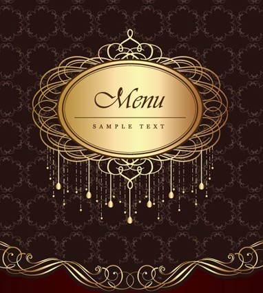 Vintage Golden Menu Template Vector 02