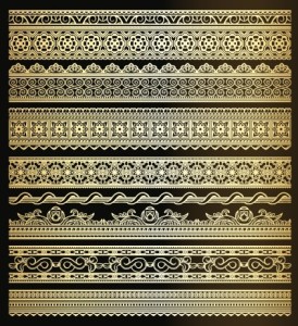 Elegant Vintage Vector Floral Borders 02