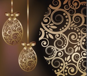 High Quality Golden Happy Easter Vector Background 02