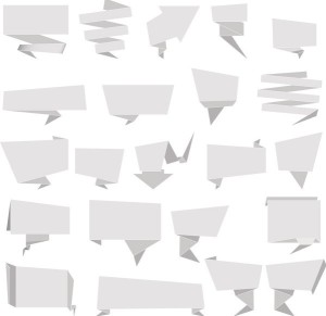 Set of Simple Blank Origami Vector Labels 02