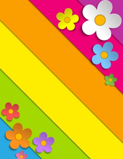 Paper Like Spring Flower Vector label 02