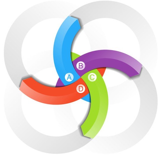 Colored Data Origami Vector Labels For Infographic 03