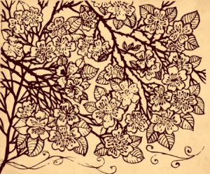 Vintage Dark Hand Drawn Vector Flowers 01