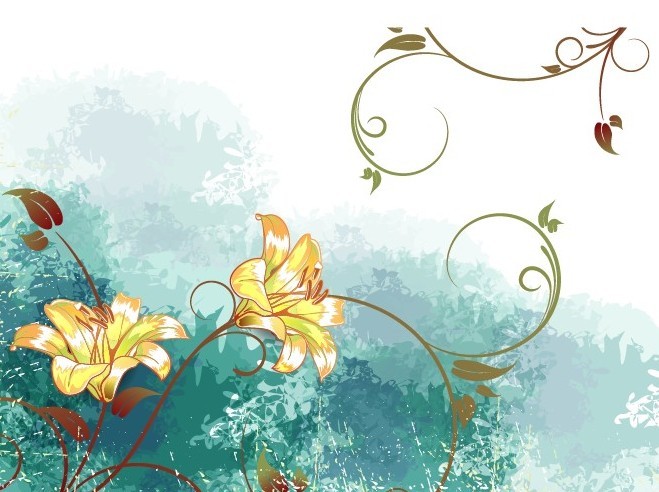 Vintage Watercolor Floral Background Vector