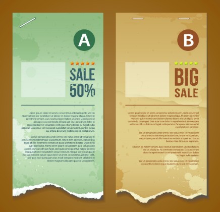 Creative Vector Sale Labels with Torn Paper Effect 03