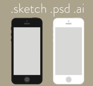 Flat iPhone Wireframe Design