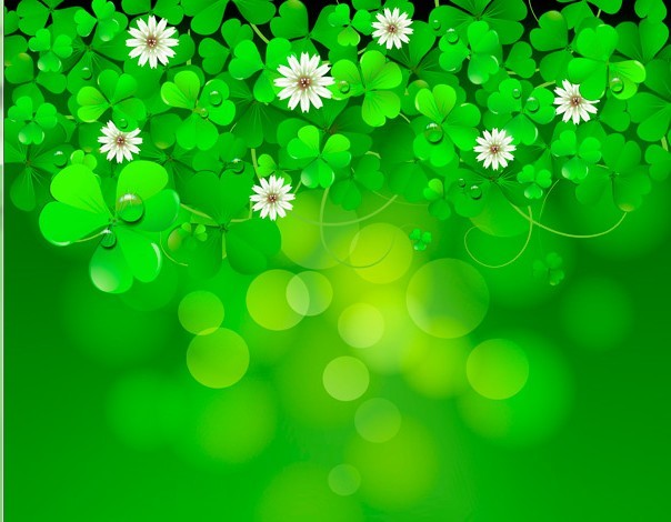 Green St.Patrick's Day Shamrock Background