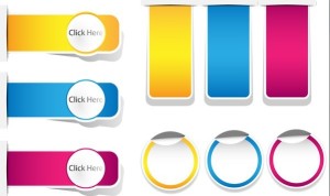 Set Of Colored Vector Click Here Paper Labels 01