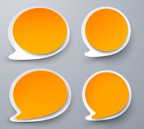 Smooth Paper-Like Chat Bubble Vector Labels 06