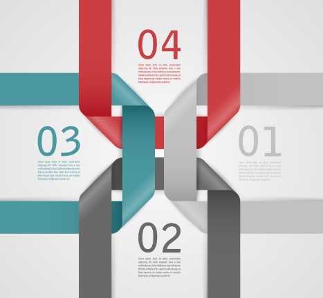 Stylish Infographic Origami Numeric Label Elements 05