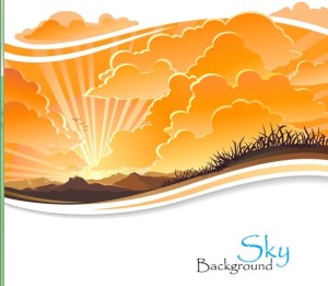 Vector Cartoon Sky Background 05