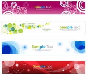 Clean and Fresh Vector Banners with Halo Background