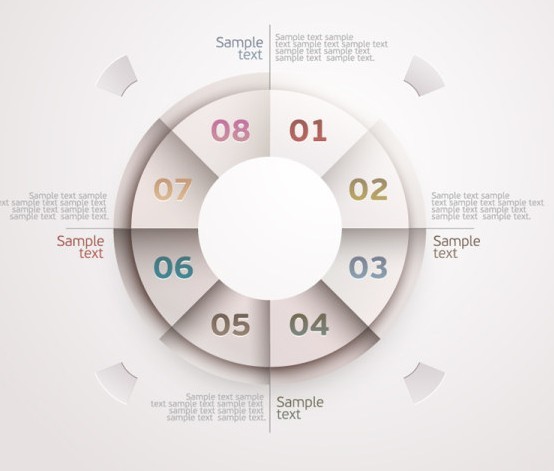 Colored Infographic Numeric Label 07