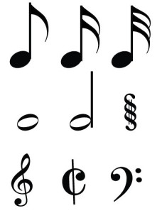 Simple Musical Notes Vector